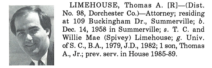 Representative Thomas A. Limehouse biography