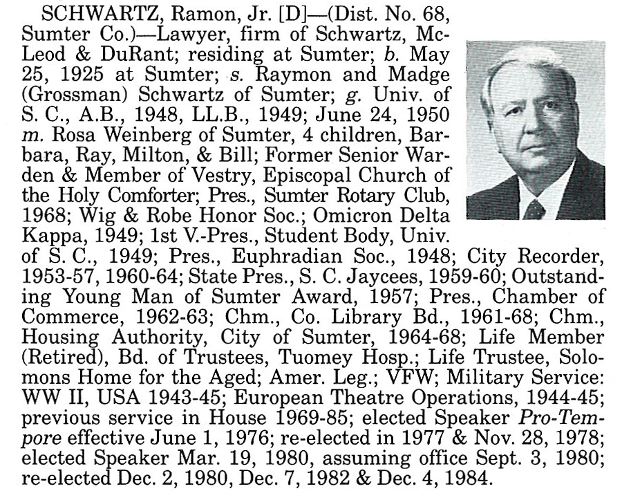 Representative Ramon Schwartz, Jr. biography