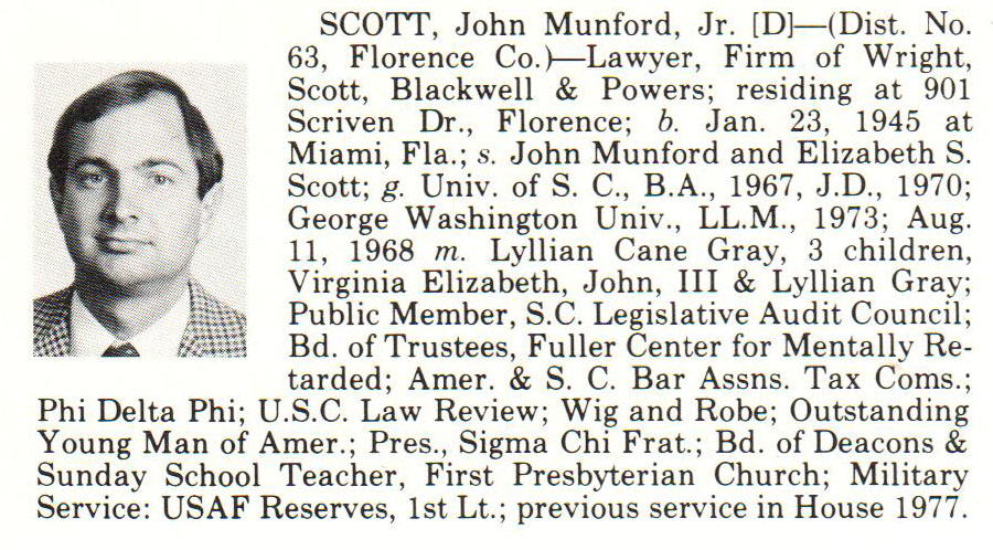 Representative John Munford Scott, Jr. biography
