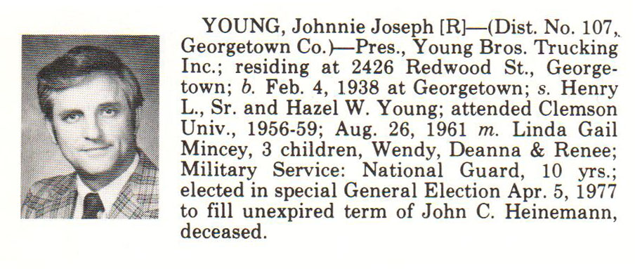 Representative Johnnie Joseph Young biography