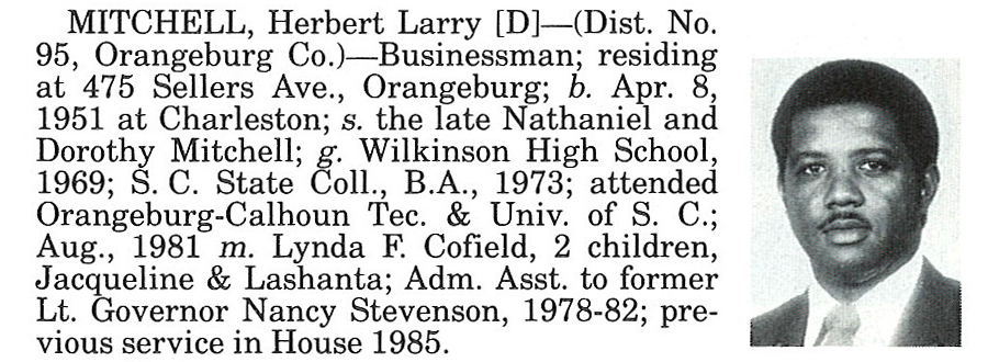 Representative Herbert Larry Mitchell biography