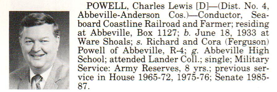 Senator Charles Lewis Powell biography