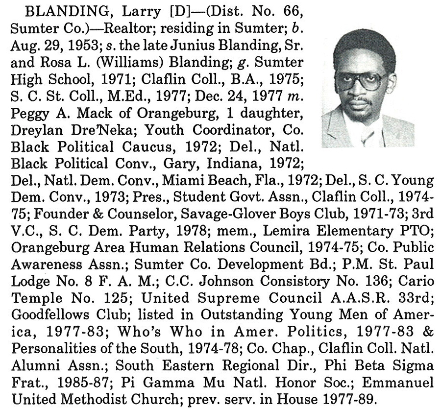 Representative Larry Blanding biography