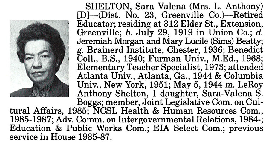 Representative Sara Valena Shelton biography