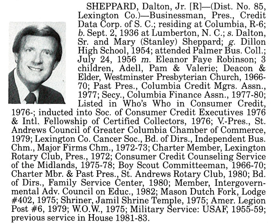Representative Dalton Sheppard, Jr. biography