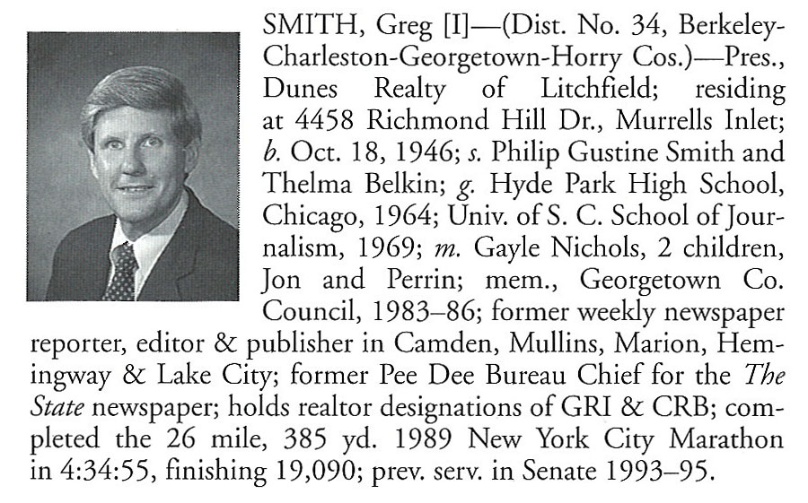 Senator Greg Smith biography