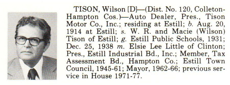 Representative Wilson Tison biography