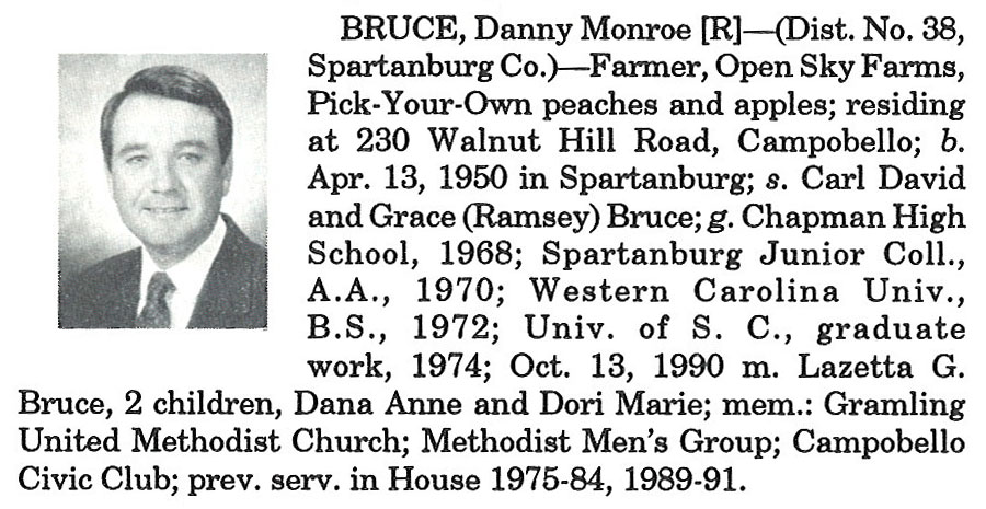 Representative Danny Monroe Bruce biography