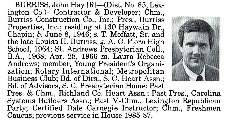 Representative John Hay Burriss biography