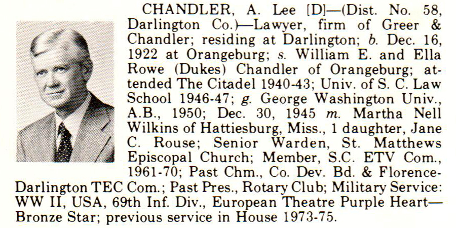 Representative A. Lee Chandler biography