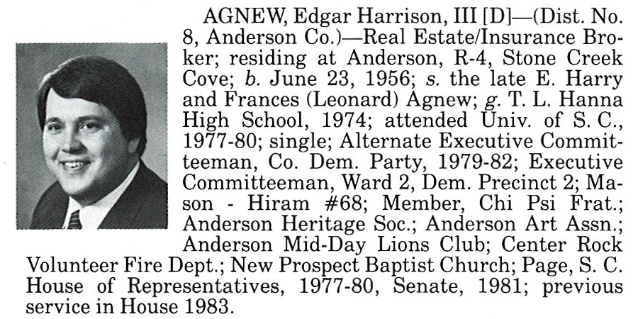 Representative Edgar Harrison Agnew III biography