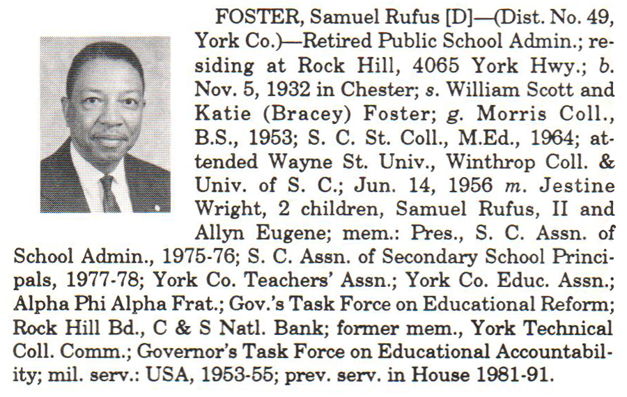 Representative Samuel Rufus Foster biography