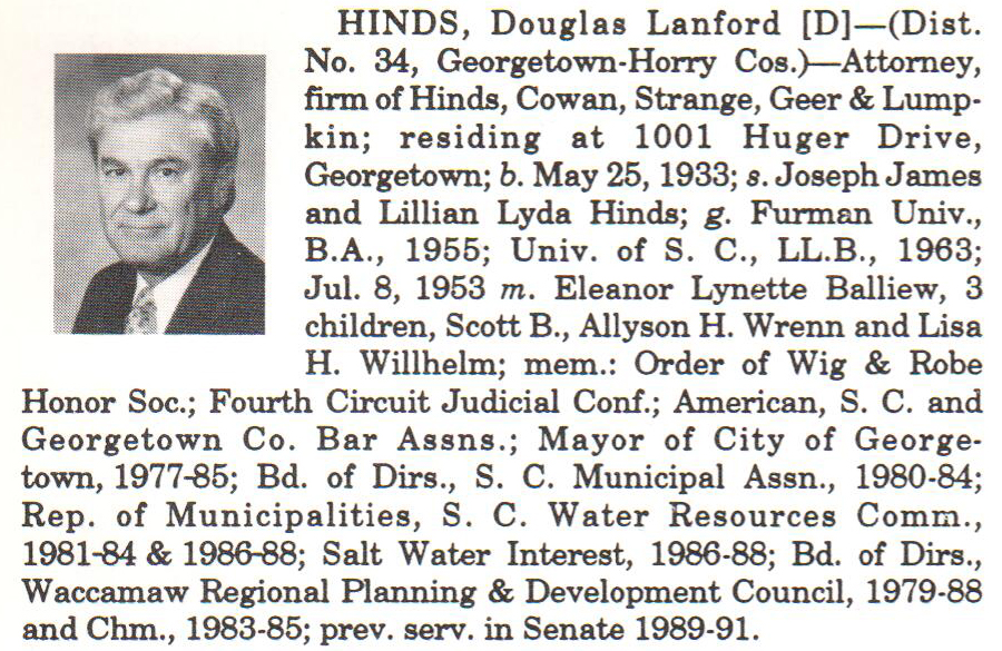 Senator Douglas Lanford Hinds biography