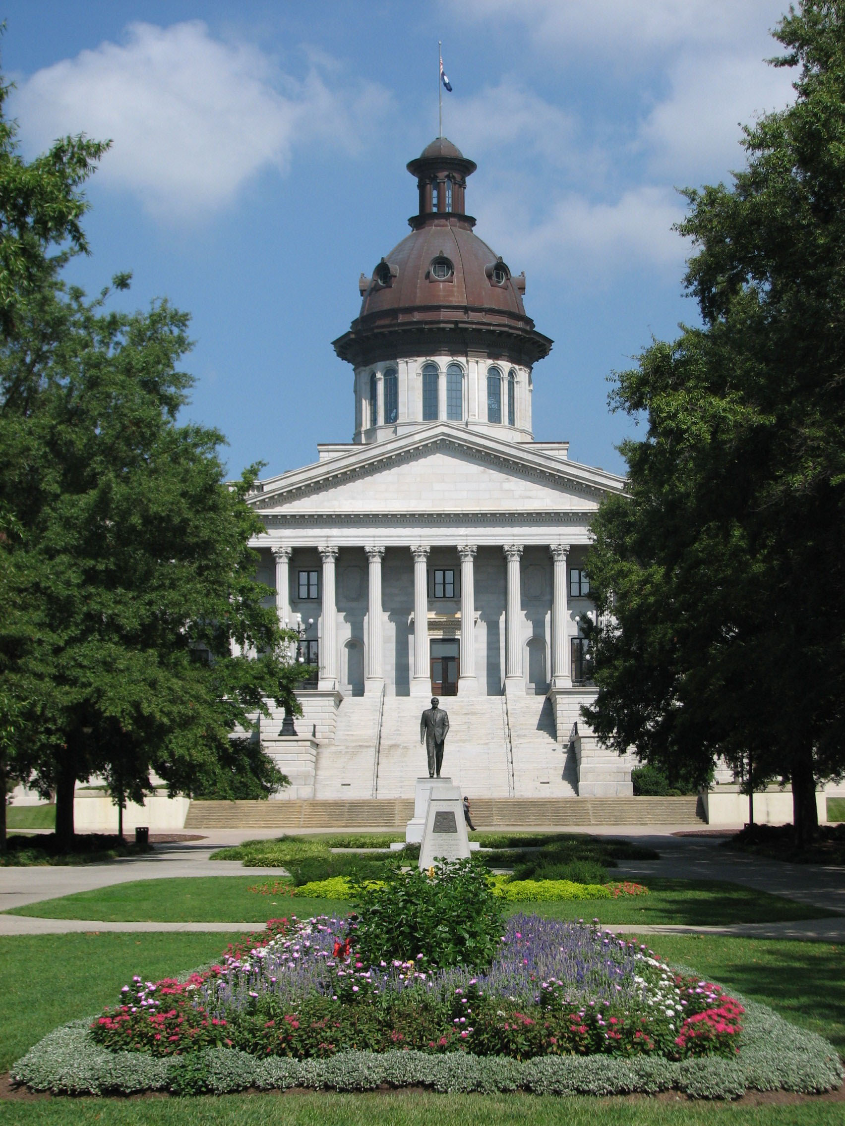 The south side of the State House facing South Main Street